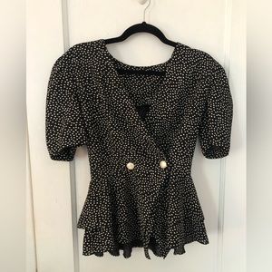 Vintage polka dot peplum top